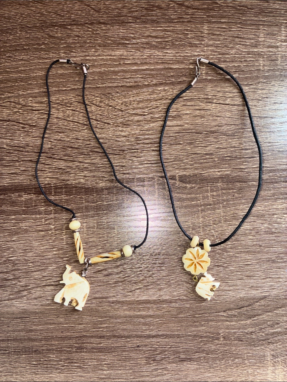 Vintage Handcrafted Cream Kids Necklace with Animal and Floral Charms